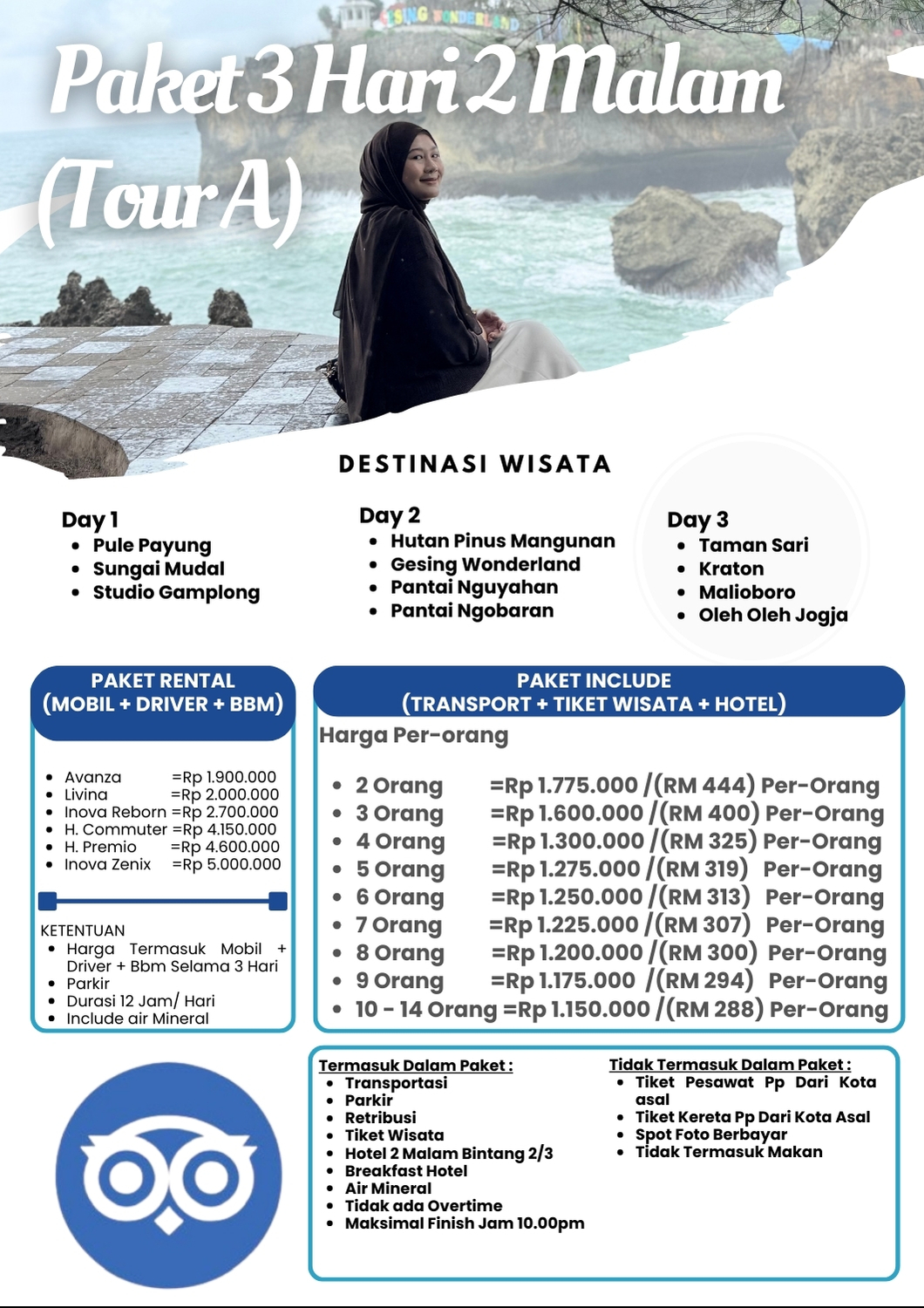 Paket 3hari 2malam Tour A