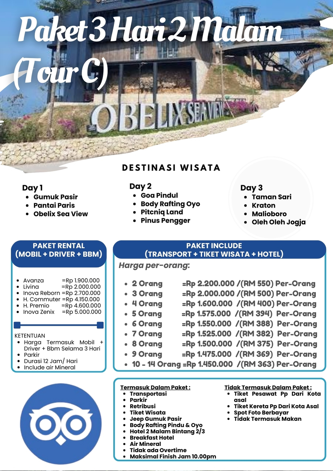 Paket 3hari 2malam Tour C