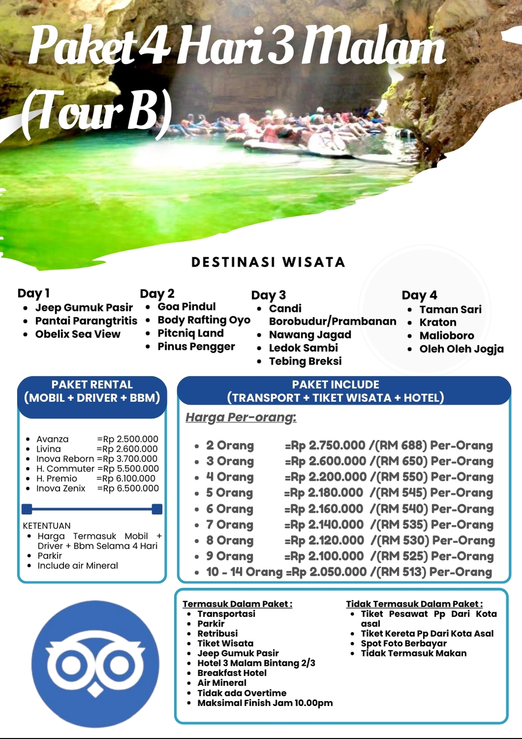 Paket 4hari 3malam Tour B